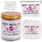 Nalosun Kadınlar için Doğum Günü Hediyeleri,Onun için Happy Birth-tay Sepeti,Kadınlar için Doğum Günü Hediye Sepeti,Lavanta Doğum Günü Pastası Kokulu El Yapımı Mum Ürün,Müzik Partisi Süslemeleri için Doğum