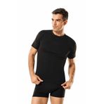 Namaldı Erkek Siyah Ribana Ince Biyeli Yarım Kol Bisiklet Yaka Fanila Atlet, 2XL Beden