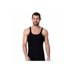 Namaldı Kuzey Underwear 122 Rib Erkek Atlet İnce Askılı Siyah, 3'lü Set, M Beden