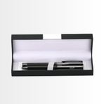 NAMAYA Luxury Black Ink Pen Set 2 – Premium Spin-Cap Ballpoint & Carbon Fiber Roller Pen for Professionals & Gift