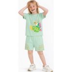 Name Baby & Kids Kız Çocuk Şortlu Yazlık Pijama Takımı - Kuş NBK-6143 - Mint - 5 - 6 Yaş