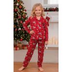 Name Baby & Kids Kız Çocuk Yılbaşı Yeniyıl Temalı Pazen Pijama Takımı KAPI-8255 - Kırmızı - 12 - 13 Yaş