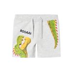 NAME IT Erkek Bebek NMMMEIR GIGANTOSAURUS LONG SHORTS VDE Şort Açık Gri Melanj 3-4 yaş