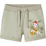 Name It Erkek Bebek Şot 13217863 Düz Desenli Lastikli Bel Regular Kalıp Yeşil Renkli Şort - 4 Yaş