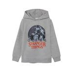 NAME IT Erkek Çocuk Gri Melanj Sweatshirt 7-8 Yaş NKMART STRANGER SWEAT WH BRU BFU