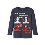 NAME IT Erkek Çocuk India Ink Tişört NMMSEPP SPIDERMAN LS TOP MAR