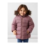 name ıt Gül Kurusu Kız Bebek Kapüşonlu Normal Bel Kürklü Mont NMFMERETHE JACKET3 GLITTER NOOS