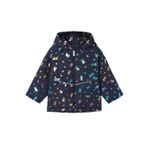 name ıt Kız Çocuk Kapüşonlu Mont, Hologram Desenli, Lacivert, 1-2 Yaş