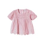 NAME IT Kız Çocuk NMFFESINNE SS TOP Tişört Toz pembe 7-8 Yaş