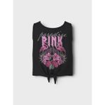 Name It Nkfvaya Sl Kız Çocuk Crop T-Shirt 13241654 - Siyah - 11 - 12 Yaş