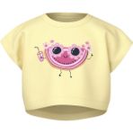 Name It Nmfvılma Capsl Crop Top Sarı Kız Çocuk Kısa Kol T-Shirt - 6 Yaş