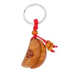 NAMOARLY Kutsal Kase Anahtarlık Taocu Meditasyon Anahtar Yüzüğü Kutsal Feng Shui Kolye Çin Feng Shui Anahtarlık Taoist Dowsing Keychain Kutsal Kupa Anahtarı Vintage Kehanet Bardağı Odun