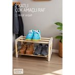 Nandy Home 2 Katlı Masif Ahşap Çok Amaçlı Raf – Mutfak, Banyo, Ofis Düzenleyici