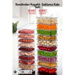 Nandy Home 20'li Set Kendinden Kapaklı Derin Dondurucuya Uygun Saklama Kabı 1 Lt. ve 2 Lt.