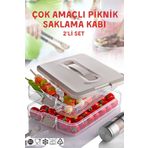 Nandy Home 2'Li Set Çok Amaçlı Piknik, Kamp, Seyahat Saklama Kabı