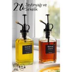Nandy Home 2'li Vintage Sprey Başlıklı Zeytinyağı ve Sirkelik - Cam Şişe