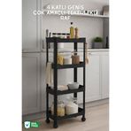 Nandy Home 4 Katlı Geniş, Tekerlekli Düzenleyici Raf, Çok Amaçlı Tekerlekli Organizer