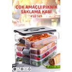 Nandy Home 4'Lü Set Çok Amaçlı Piknik, Kamp, Seyahat Saklama Kabı