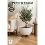 Nandy Home 6,3Lt. Polo Model Büyük Boy Ayaklı Saksı - Yükseltilebilir Ayaklı Dekoratif Saksı