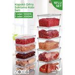 Nandy Home Box Kapaklı Difrizde Kullanılabilen Saklama Kabı 10'lu Set - 5x1Lt / 5x2Lt.