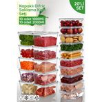 Nandy Home Box Kapaklı Difrizde Kullanılabilen Saklama Kabı 20'li Set - 10x1Lt / 10x2Lt.