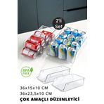 Nandy Home Çok Amaçlı İçecek, Buzdolabı & Dolap İçi Düzenleyici 2'li Set Küçük Boy + Büyük Boy
