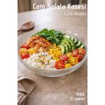 Nandy Home El Yapımı Cam, 19CM Line Model Kase - Bowl Kasesi - Salata Kasesi - 0 - 3 L