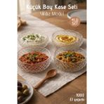 Nandy Home El Yapımı Cam, 4'lü Set Küçük Boy Yıldız Model Meze Kasesi - Kase Seti - 0 - 3 L