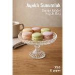 Nandy Home El Yapımı Cam, Ayaklı Damla Model Küçük Boy Sunumluk - Ayaklı Sunumluk - 0 - 3 lt - Şeffaf