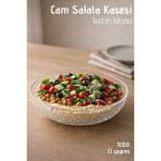 Nandy Home El Yapımı Cam, Büyük Boy Tesbih Model Salata Kasesi - Bowl Kasesi - 0 - 3 L