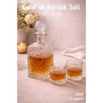 Nandy Home El Yapımı Cam, Kafes Model Kapaklı Kare Cam Karaf ve 2'li Bardak Seti - 1 - Şeffaf