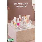 Nandy Home Tek Katlı, Çok Amaçlı, Düzenleyici Döner Raf Şeffaf