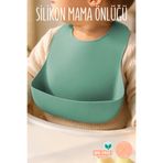 Nandy Kids Silikon Mama Dökülme Önleyici Önlük - Bebek Mama Önlüğü Yeşil