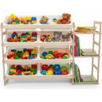 Nanny 4 + 3 Raflı 8 Sepetli Kitaplıklı Oyuncak Dolabı 119X80X30 cm - Çocuk Odası, Oyun Odası, Kreş - Ahşap