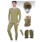 Nano Askeri Renk Termal Içlik Takımı Polar Bere Boyunluk Eldiven Çorap, haki-18, S, ttkclk12090