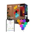 Nanoleaf Ultra Siyah Altıgen Başlangıç Seti,9 Akıllı RGBW LED Panel, Modüler Duvar Lambası