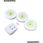 Nanopro Kablosuz Pilli Işıldaklı 3'lü Uzaktan Kumandalı Spot Led Lamba
