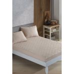 Nanosoft Bej Kapitone Yatak Koruyucu Fitted Alez Çarşaf 8 Ebat - 180 x 200 cm