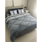 Nanosoft Wellsoft Dream Tek Kişilik Gri Uyku Seti Çarşaflı Ekose Yumuşak Welsoft Kumaş 155 x 215 cm