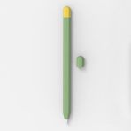 Nanospace Apple Pencil 2 Koruyucu Kaymaz Silikon Kılıfı Çift Renkli (Ürün Kalem Değildir) (Beyaz) - Açık Yeşil