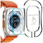 Nanospace Apple Watch Ultra İle Uyumlu Temperli Cam Takma Aparatlı Kırılmaz Cam Ekran Koruyucu