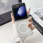 Nanospace Samsung Galaxy Z Flip6 İle Uyumlu Kılıf Magnet Şeffaf Silikon Kapak Kılıf
