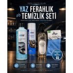 Nanowash Yaz Ferahlık ve Temizlik Seti – Torpido Bakım Kremi + Detay Köpük Temizleyici + Oto Parfüm + Mikrofiber Bez Hediyeli