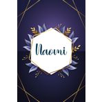 Naomi: Taccuino personalizzato con il nome Naomi | Regalo di compleanno per moglie, mamma, sorella, figlia ... | Foglie blu | 110 pagine a righe, Piccolo formato 6x9 pollici (15,24 x 22,86 cm)