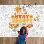 Naozinebi Groovy Çocuklar için Boyama Posteri Dev Boyama Posteri Büyük Boho Hippi Boyama Masa Örtüsü Jumbo Boyama Kitapları Çocuklar için Sınıf Ev Doğum Günü Partisi Malzemeleri Favor