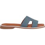 Napa Shoes Kadın H Kesimli Düz Taban Hakiki Terlik NAPA-1202 - Mavi