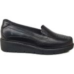 Napa Shoes Kadın Hakiki Deri Sıkıştırılmış Köpük Taban Rahat Ultra Hafif Günlük Dolgu Topuk Ayakkabı NAPA-2000 - Siyah