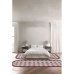Napoli Home Baskılı Kaymaz Taban Yıkanabilir Modern Çerçeve Modelli Oval Üçlü Yatak Odası