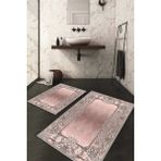 Napoli Home Dijital Baskılı Kaymaz Taban Yıkanabilir 2'li Klozet Takımı Banyo Paspası Ndkz-Hk-83 - Pembe - 2’li