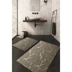 Napoli Home Dijital Baskılı Kaymaz Taban Yıkanabilir 2'li Klozet Takımı Banyo Paspası NDKZ-HS-224 - Gold - 2’li